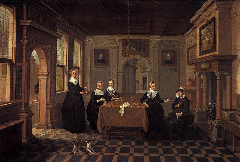 Bartholomeus van Bassen Five ladies in an interior Sweden oil painting art